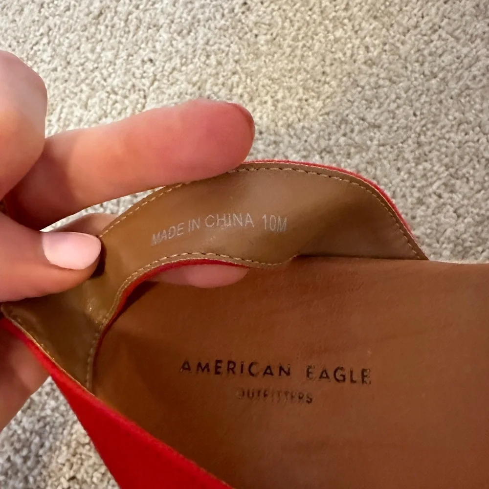 American Eagle Red Espadrille Sandals
